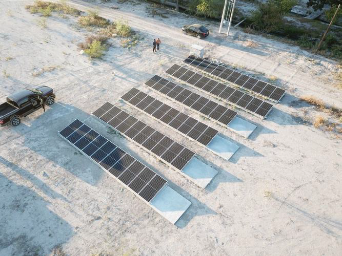 Mobile Solar Container deployed with foldable PV array